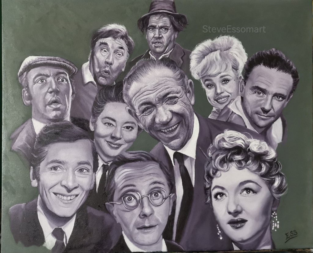 My finished #carryon #montage #artcommission back when #britishcomedy was great #peterbutterworth #frankiehoward #BarbaraWindsor #kennethconnor #joansims #kennethwilliams #sidjames #charleshawtrey #bernardbresslaw #hattiejacques #artistontwittter #instaartist