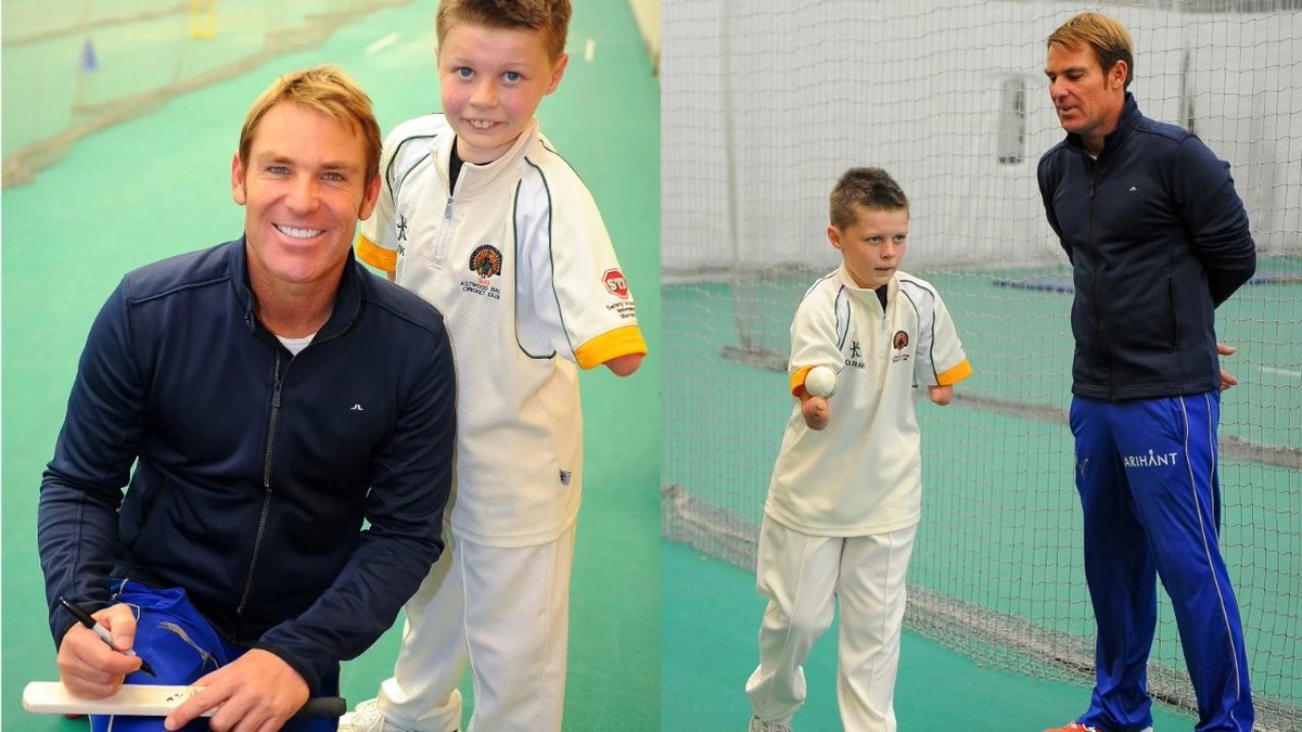 And it's all thanks to <a href="/ShaneWarne/">Shane Warne</a>. 

Aged 11, Kearan met the legendary spinner who gave him some tips to bowl spin. 

That technique has seen Kearan become one of the leading wicket takers in our Disability Access team.

🐻#YouBears | #IDPwD | <a href="/thebankcc/">Astwood Bank CC</a>