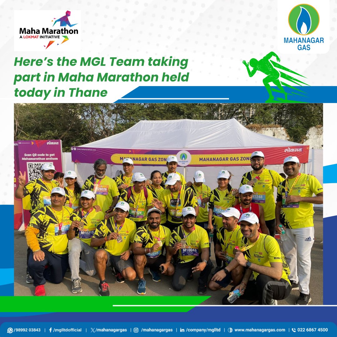 mahanagargas's tweet photo. Healthy morning, happy faces!
Today, the #MGL Team participated in the #MahaMarathonSeason7...
Fueled by determination, it was an adrenaline-filled event for the Runners.
#MahanagarGas #Marathon #MahaMarathon #MahaMumbai https://t.co/xVAAQCc62L