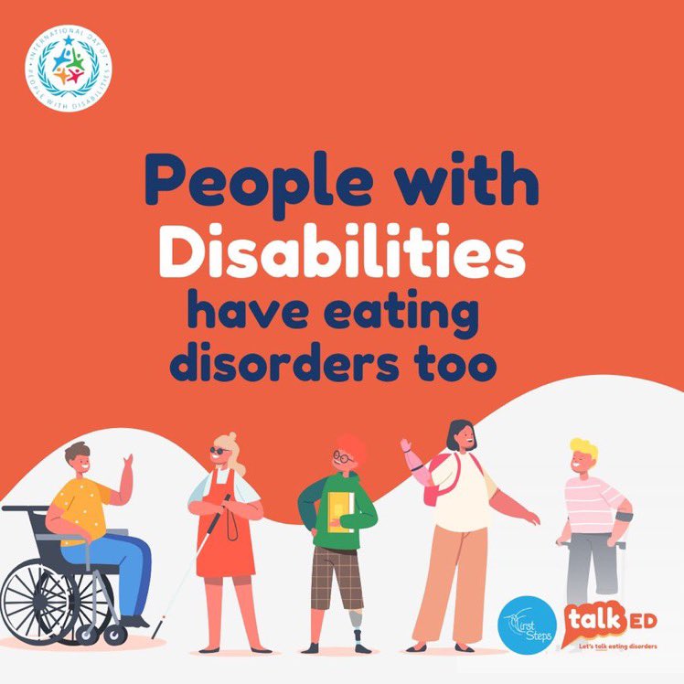 Break barriers and be inclusive this International Day of Persons with Disabilities🤝

Take the time to educate yourself, not only about eating disorders, but also on different disabilities and how they must be represented in mental health services.

#IDPWD #EDSupport