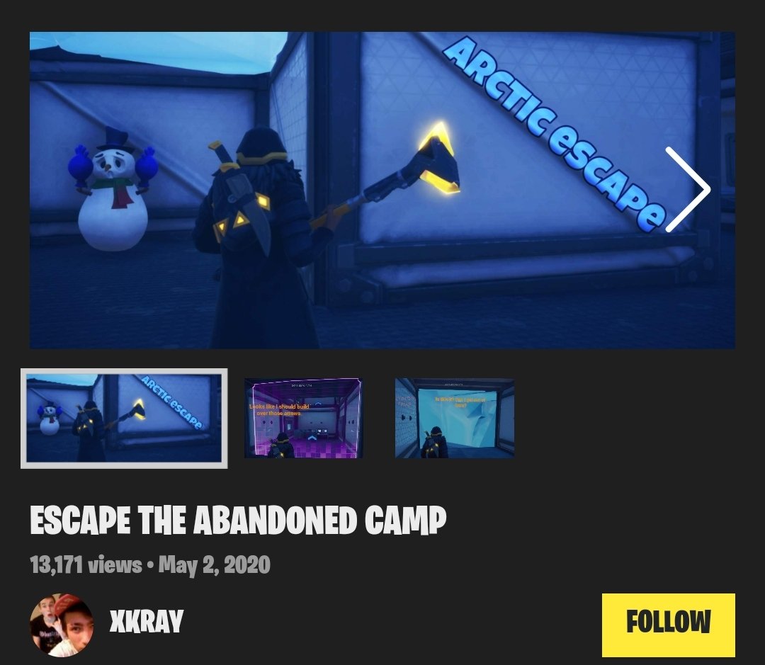 reffoen's tweet photo. Almost 4 years since published #stillrelevant ! 

Test out arctic escape and let me know what you think! 💪

Communication is important if you are playing with friends 😁

#Fortnite #FortniteCreative #escape https://t.co/iuhcxyxTOy