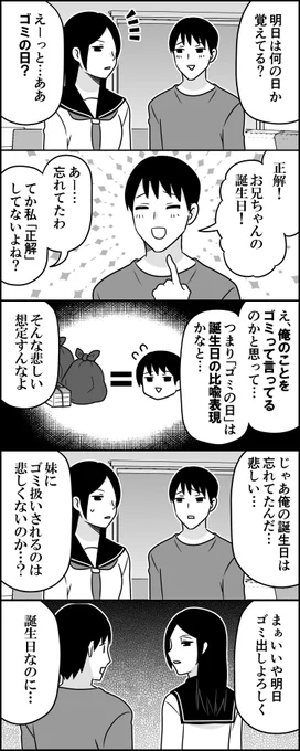 なんだかんだで誕プレはくれるタイプの妹 