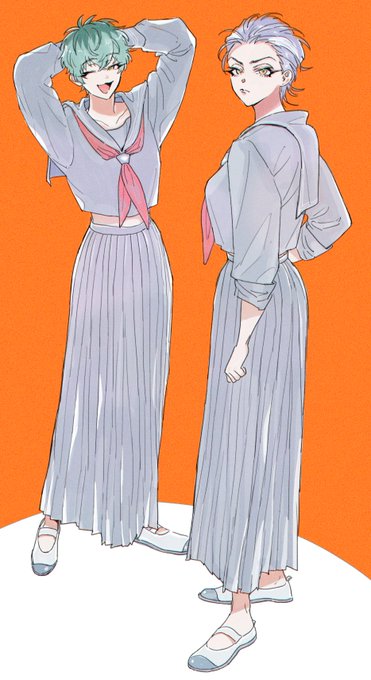 「女体化 学生服」のTwitter画像/イラスト(新着)