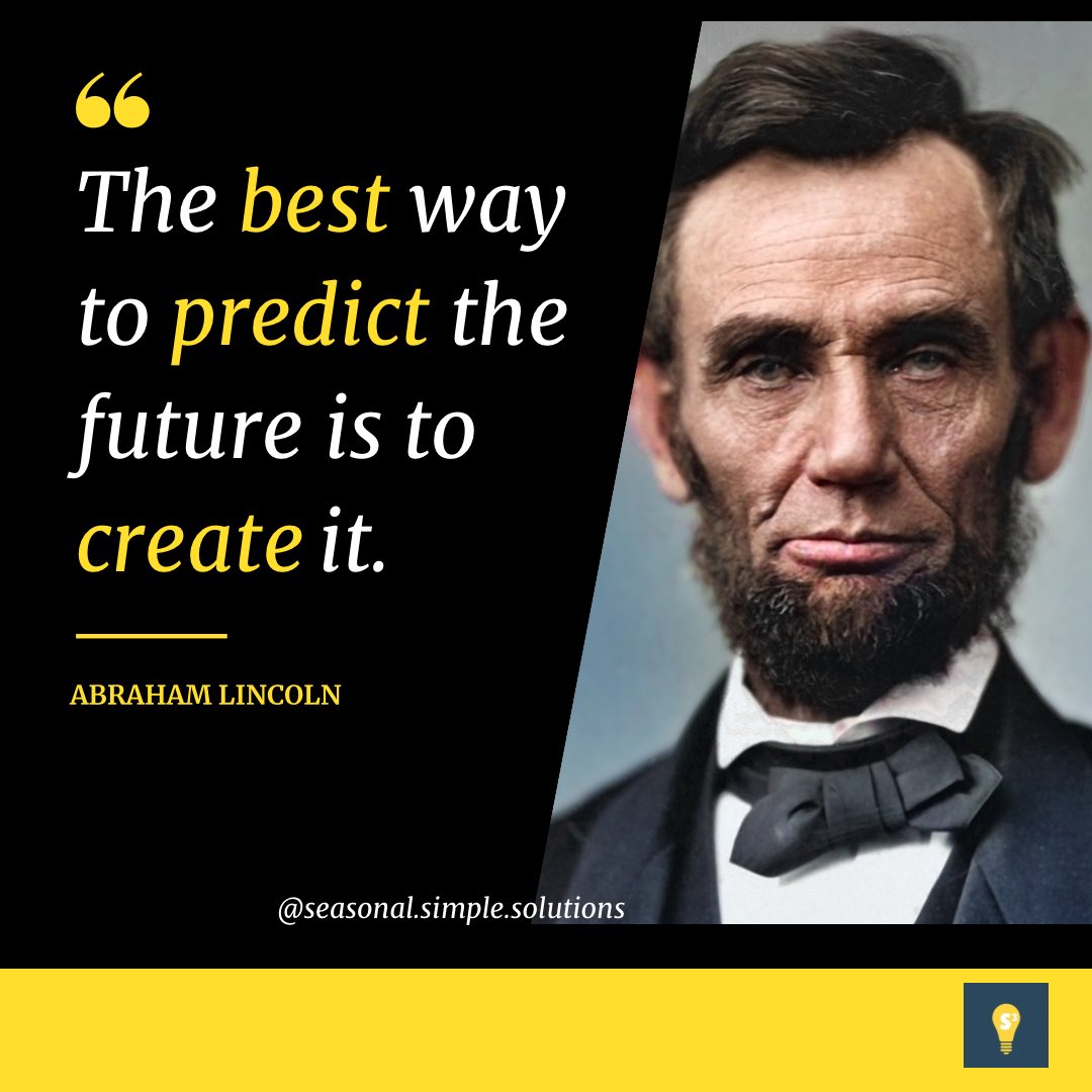 Seasonal_Simple's tweet photo. “The best way to predict the future is to create it.” - Abraham Lincoln 
Take a chance and explore your inner capabilities ✨ https://t.co/dLwlZblQBq