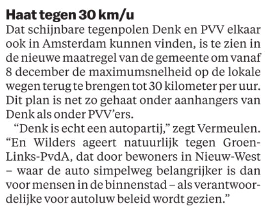 Aah, wel goed om te weten. Het huidige beleid in <a href="/AmsterdamNL/">Gemeente Amsterdam</a> leidt indirect tot de huidige groei van Denk en PVV in de Aker en De Punt. 

Uit: 'Hier voelt men zich niet gehoord' | Gedeeld artikel van Het Parool parool.nl/amsterdam/in-d…