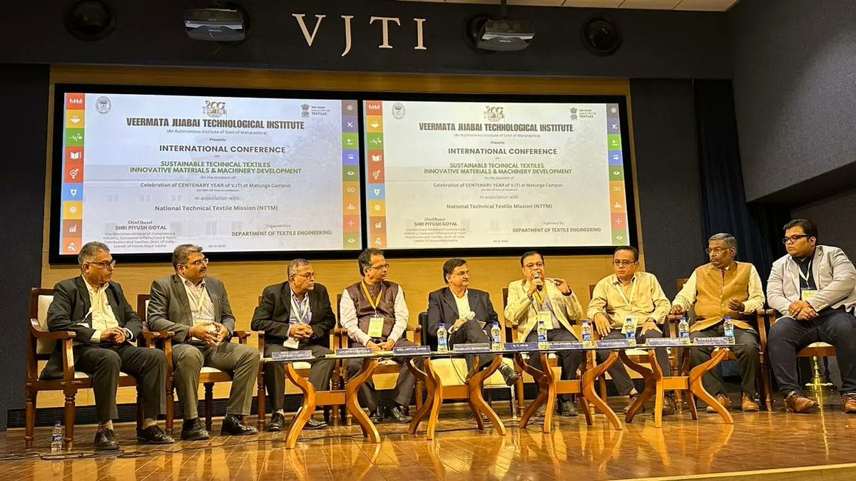 suprauno's tweet photo. Thrilled to share that our Managing Director, Dr. Swapneshu Baser, recently was invited as a distinguished panelist to a conference organized as part of the celebration of the centenary year of @VJTI on Sustainable Technical Textiles: Innovative Materials &amp; Machinery Development. https://t.co/1FmffkLi45