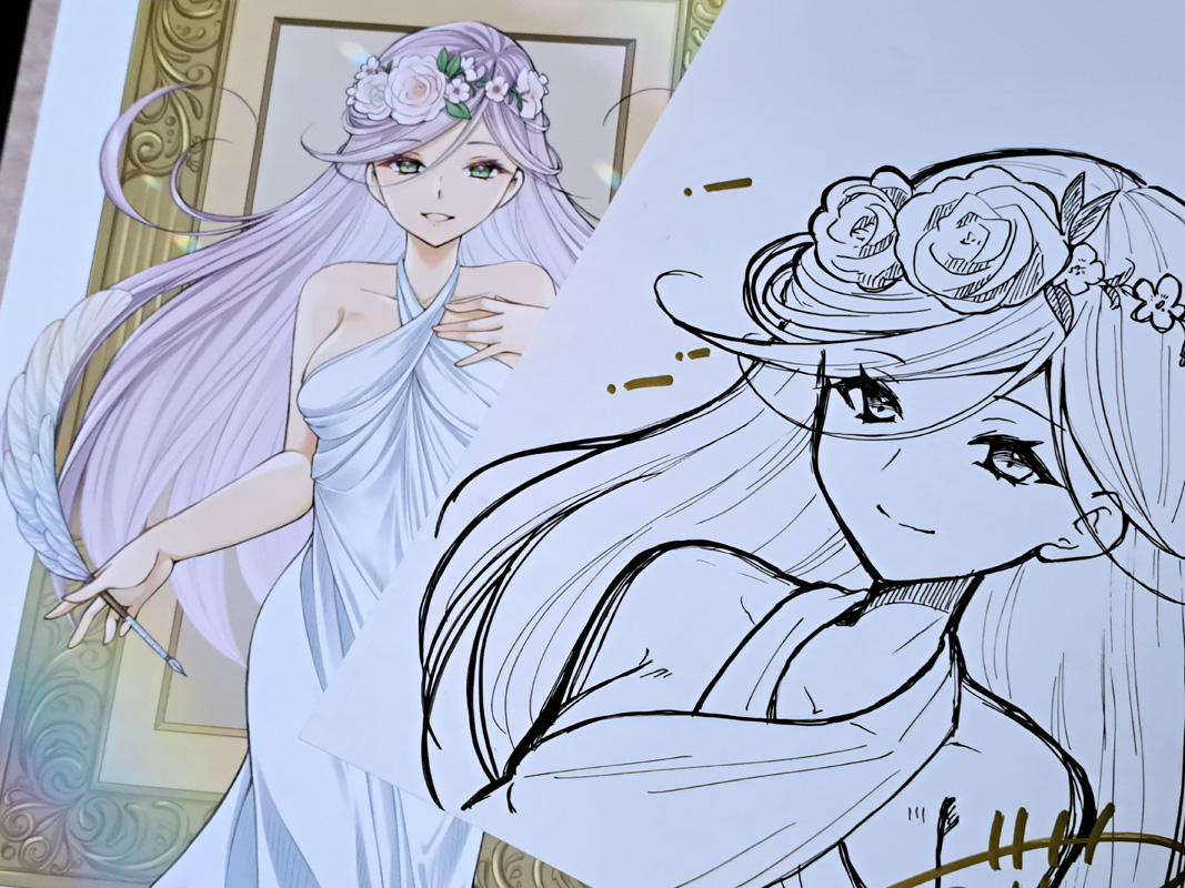 「ミニ色紙サイズ原画(色紙ではありません)と額入複製画をBOOTHに追加しました。」|ささつゆ🦊5/5【COMITIA144】H28b📚5/6【A40】参加のイラスト