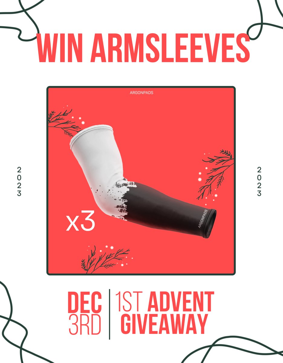 🎁 ADVENT GIVEAWAY 🎁

Every Advent there will be a giveaway from us, at Christmas there will be a HUGE GIVEAWAY! 👀

- Follow <a href="/argonpads/">argonpads</a>
- Retweet this tweet 
- Tag a friend who needs a new armsleeve

Good Luck!