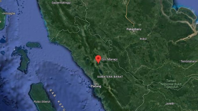 Gunung Marapi Sumatra Barat yang terletak di zona patahan raksasa Sumatra, meletus pada 3 Desember 2023 pukul 14:54 WIB.