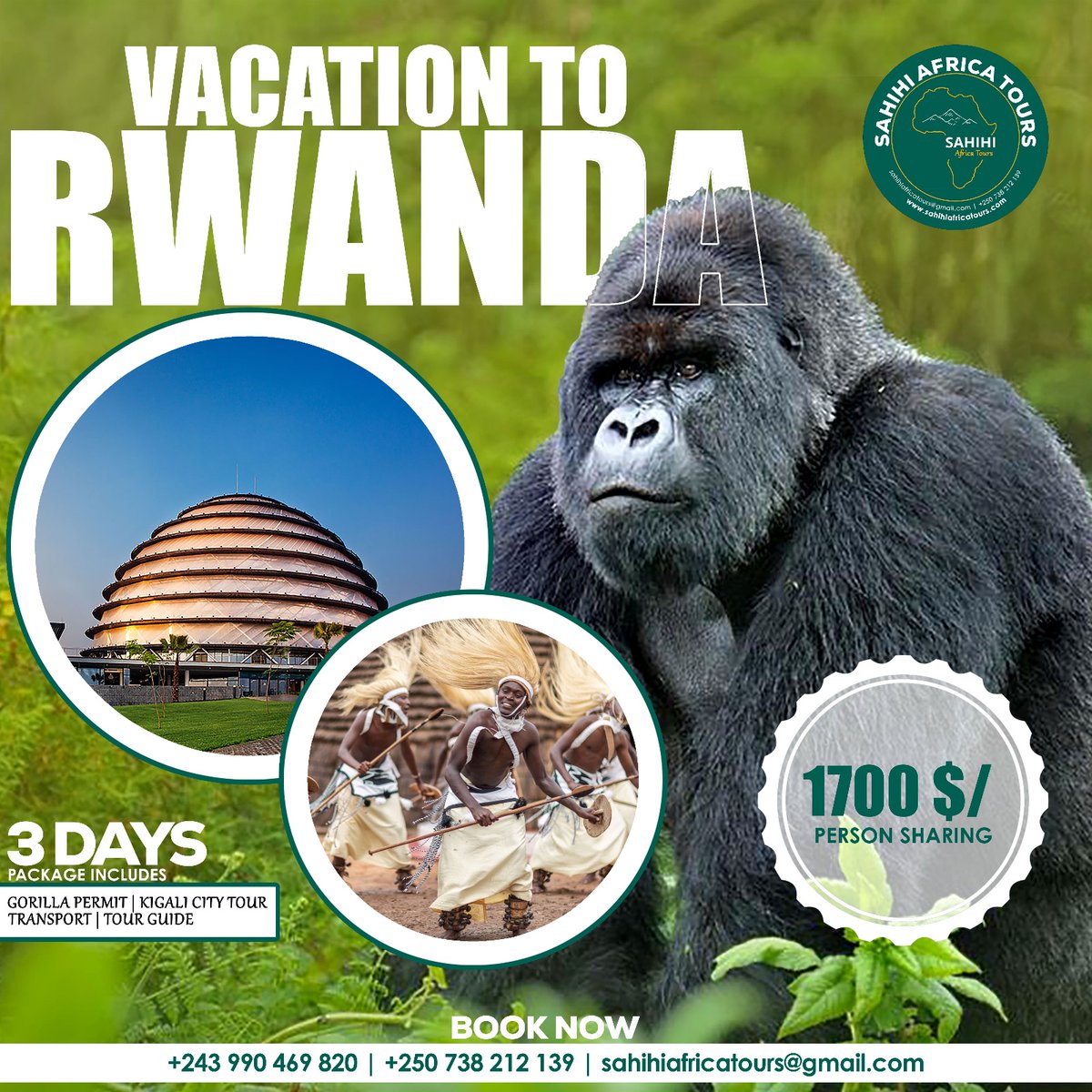 Here is a #christmasdeal for u!
Bring ur family, friends & beloved 1 to #Rwanda & have a memorable #vacation.

👉🏽sahihiafricatours@gmail.com

#visitrwanda #travel #usa #fly #Holidays #fun #NewYork #GORILLA #Honeymoon #ChristmasGift #HappyNewYear #FestiveSeason #Kigali #MoveAfrica