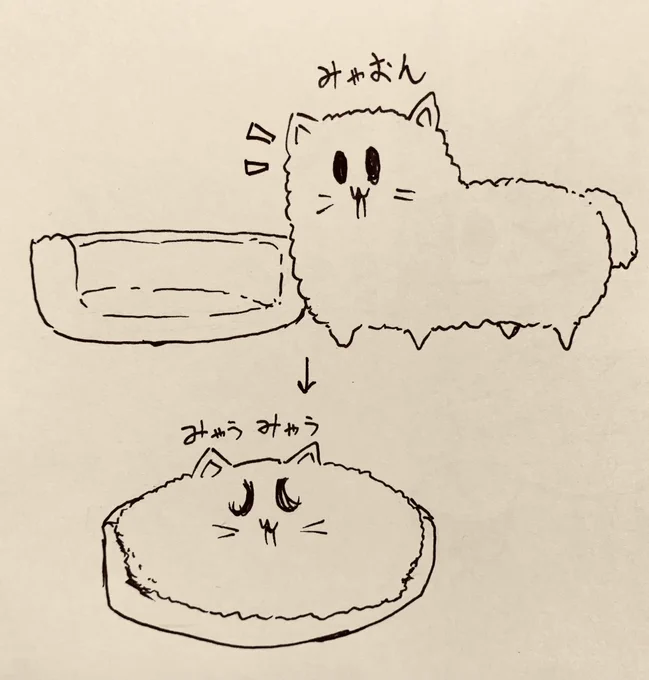#今年もあと1ヶ月になりましたが画力がどうなったか見てみましょう  初期もち猫さんと今もち猫さん…綺麗な三角おにぎりになりました🐈🍙