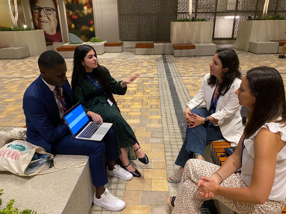 ClaiminOurSpace's tweet photo. Bilateral Meeting with our friends from @despacio_org here at @COP28_UAE 🙌 

#COP28 #ClaimingOurSpace https://t.co/dyfuINHIAe
