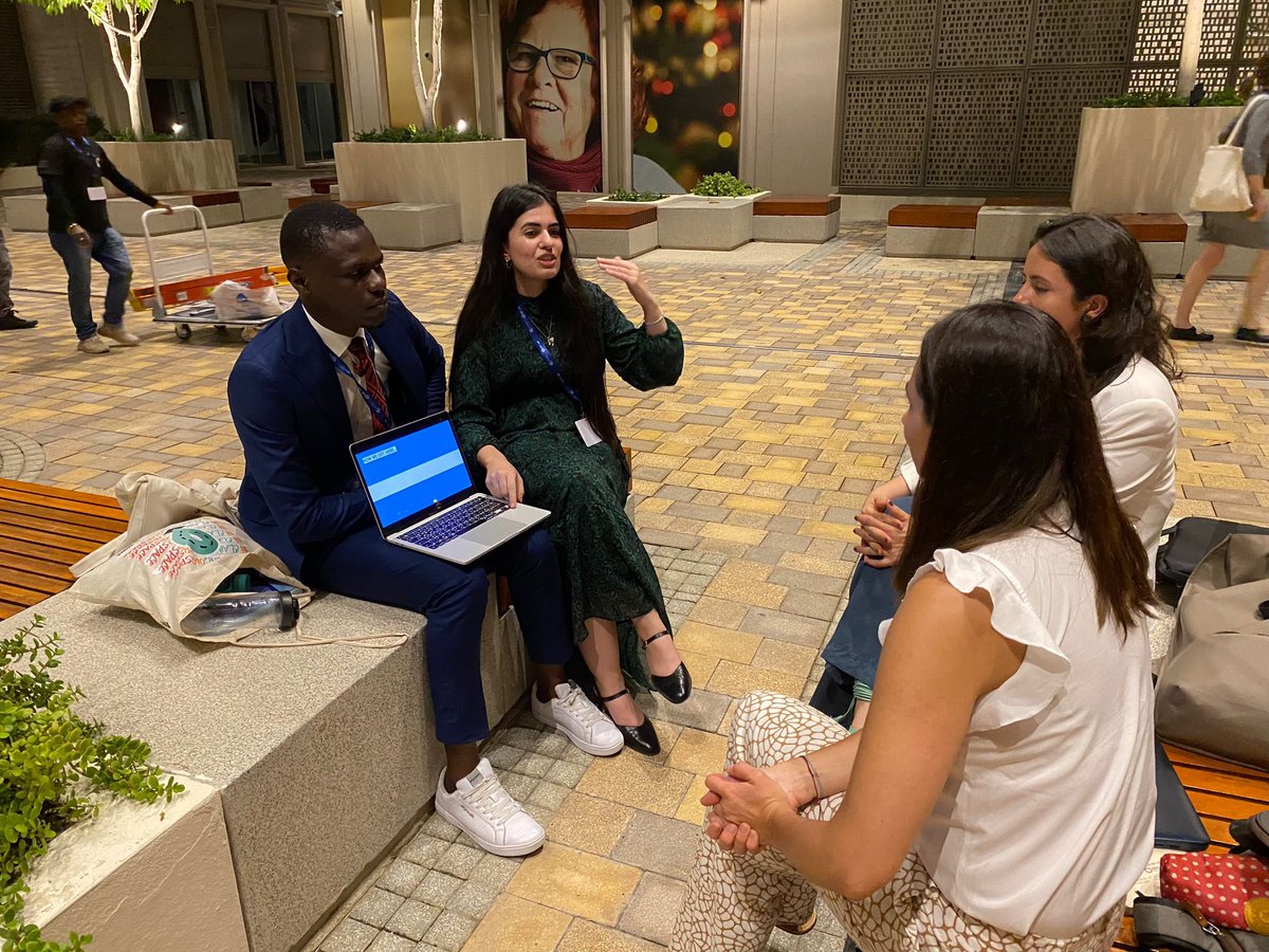ClaiminOurSpace's tweet photo. Bilateral Meeting with our friends from @despacio_org here at @COP28_UAE 🙌 

#COP28 #ClaimingOurSpace https://t.co/dyfuINHIAe