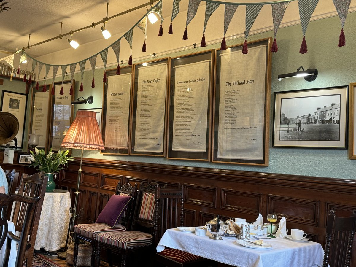 What food for both body and soul - to have a superb breakfast surrounded by Seamus Heaney posters and memorabilia. ⁦@laurelvilla⁩ in Magherafelt.