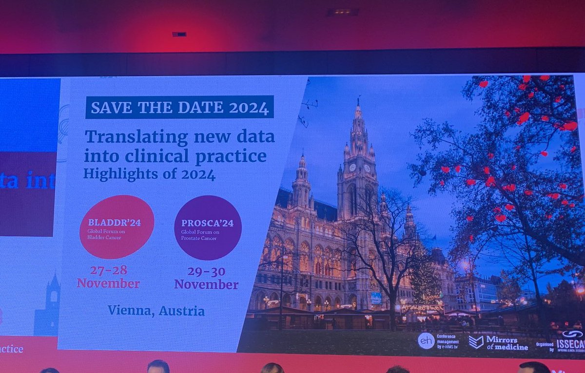 els_dewulf's tweet photo. #prosca23 & #bladdr23 came to an end
Want to join next year? Put the dates already in your agenda!
🗓️#bladdr24 27-28 Nov '24
🗓️ #prosca24 29-30 Nov '24
📍vienna, austria
🌐 https://t.co/RnYuCw3SrC
@OncoAlert @mirrorsmed
@achoud72
#prostatecancer #bladdercancer https://t.co/iFCEafwOdL