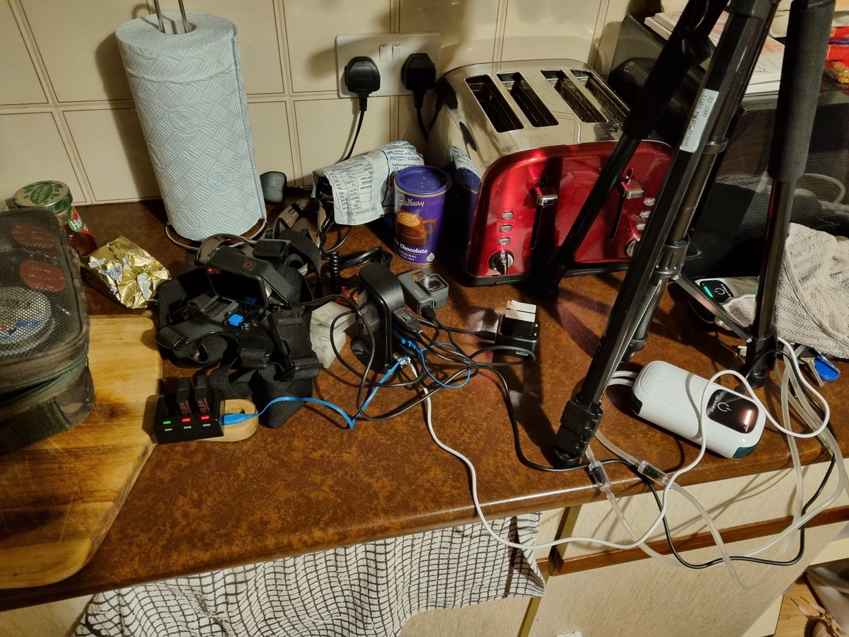 Doing Vlogs for YouTube is a bit of a pain in the backside especially when you have to lug all this stuff with you, that's just the stuff needing charged up.