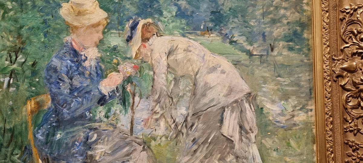 Ah enfin ! Extraordinaire puissance de vie et de mouvement de Berthe Morisot. Savez vous que c'est d'elle que Monet tint son motif des nymphéas. Et oui peintre inspiratrice et nullement imitatrice. #BertheMorisot