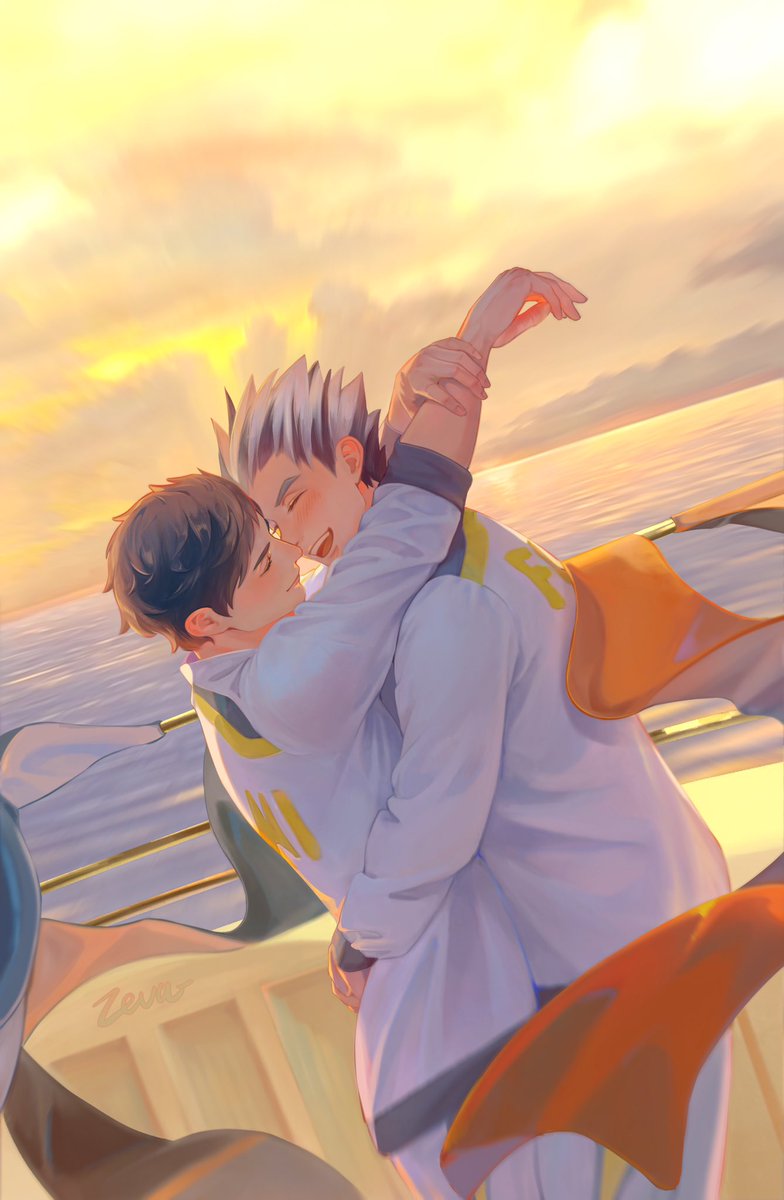 Holding the whole world in my embrace~ 
#BokuAka #ハイキュー #兔赤 #木兔光太郎 #赤苇京治