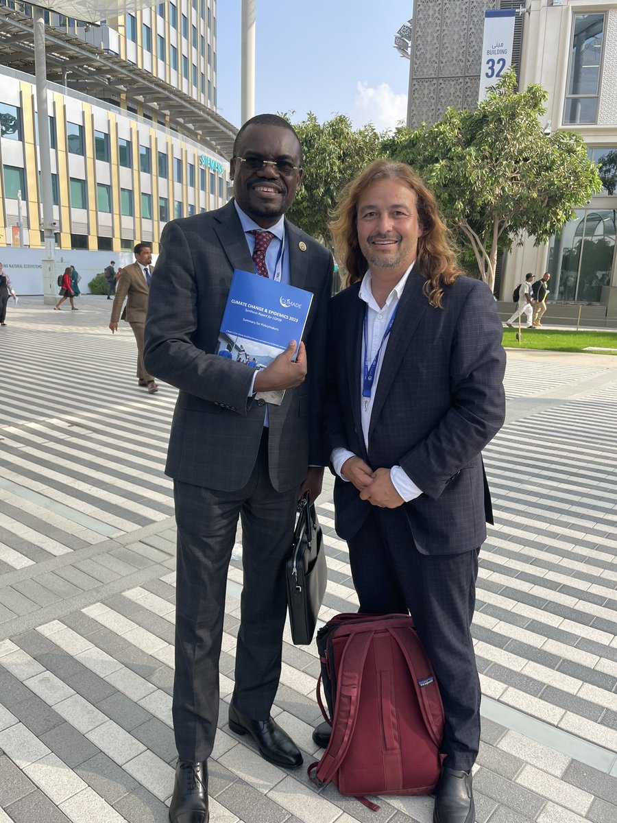 Happy to see the director of Africa CDC @JeanKaseya2 in the launch of the Climate Change and Epidemics Report, which is now openly accessible at climade.health/cop28-report/  #CLIMADE <a href="/AfricaCDC/">Africa CDC</a> #COP28