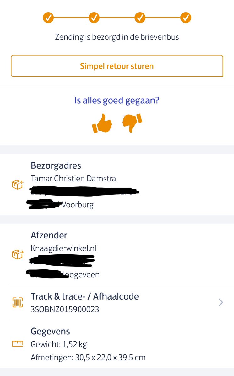 Hey <a href="/PostNL/">PostNL</a>, waarom staat er in de app van jullie bezorgd in de brievenbus, terwijl het pakket bij de buren is bezorgd