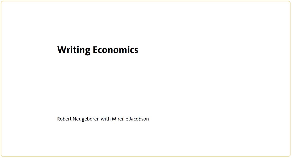 Giuseppe Cavaliere (@cavalieregiu) on Twitter photo Hi #EconTwitter!✍️
Still honing your writing style for #economics papers and essays?
Don't miss this concise and insightful guide from <a href="/Harvard/">Harvard University</a>'s Writing Project. It's packed with tips and best practices to refine your economic writing.
A very nice tool for students and Hi #EconTwitter!✍️
Still honing your writing style for #economics papers and essays?
Don't miss this concise and insightful guide from <a href="/Harvard/">Harvard University</a>'s Writing Project. It's packed with tips and best practices to refine your economic writing.
A very nice tool for students and