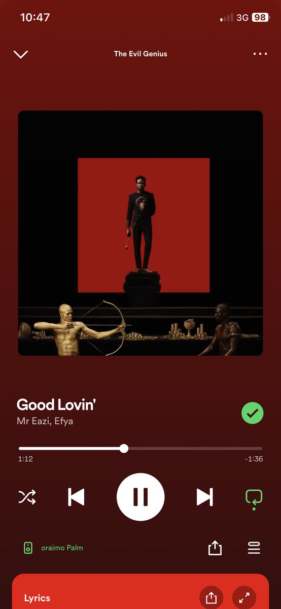 This song on the #EvilGenius album by @mreazi is such a vibe, love how @EFYA_Nokturnal voice dey the background such a masterpiece