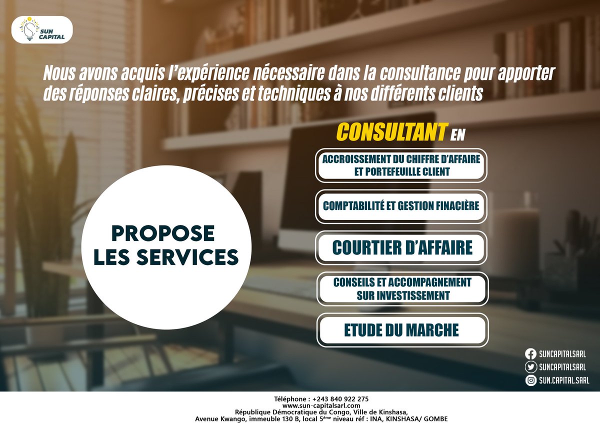 suncapitalsarl's tweet photo. Faites vous accompagner par des professionnels et vos (les) résultats seront  garantis.

SUNCAPITAL , le professionnel qu'il vous faut
#finance, #consultance, #MPE https://t.co/7FKPDTCZvs