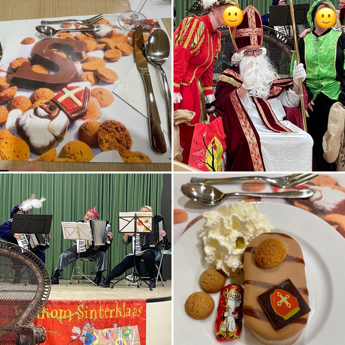 Sinterklaasdiner in restaurant van woon-zorgcentrum. Zo fijn dat de bewoners er familie of vrienden bij uit kunnen nodigen. Leuk om mee te maken, hulde aan zorgmedewerkers en vrijwilligers die dit mogelijk maken.