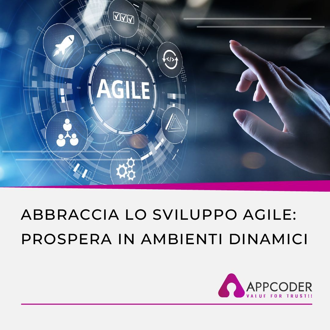 Appcoder_Italia's tweet image. &quot;Abbraccia lo Sviluppo Agile: scopri come mantenersi agili consente alle aziende di prosperare in ambienti dinamici. 

* Abbracciare Metodologie Agili: Rispondere prontamente alle dinamiche di mercato mutevoli.