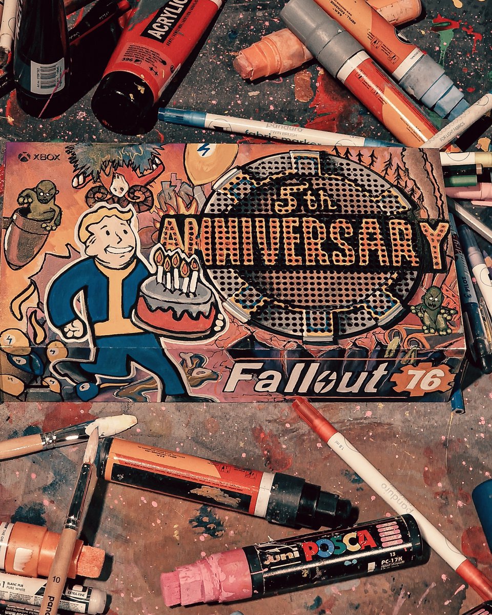 Bethesda_Nordic's tweet photo. Celebrate @Fallout 76's 5th anniversary with us! 🎉
Win a custom designed Xbox Series S designed by Alexander Leijonberg!

To enter:
✅ Follow @Bethesda_Nordic + @Xboxse @XboxDK @XboxNorge @XboxSuomi
♾ RT
💬 Comment your must-have Fallout 76 item and how it helps you survive! https://t.co/rnyrminDKM