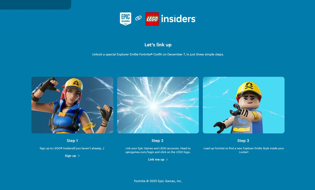 #Fortnite FREE Lego Skin 🧱 By linking your Epic and LEGO account you can unlock a FREE skin in BR and LEGO The skin will be available December 7th lego.com/en-us/themes/f…