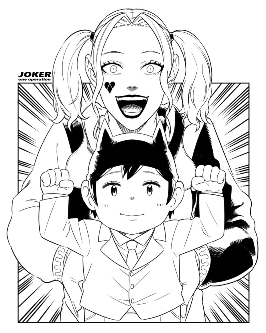 ハーレイクインと子供バットマン #dccomics #ワンオペJOKER