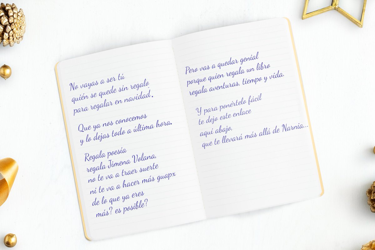 JimenaVolana's tweet photo. No vayas a ser tú quién se quede sin regalo para regalar en navidad, que ya nos conocemos y lo dejas todo a última hora. Regala poesía, regala Jimena Volana, no te va a traer suerte ni te va a hacer más guapx de lo que ya eres (más es posible?) Pero vas... https://t.co/zKTYi2Qnzn