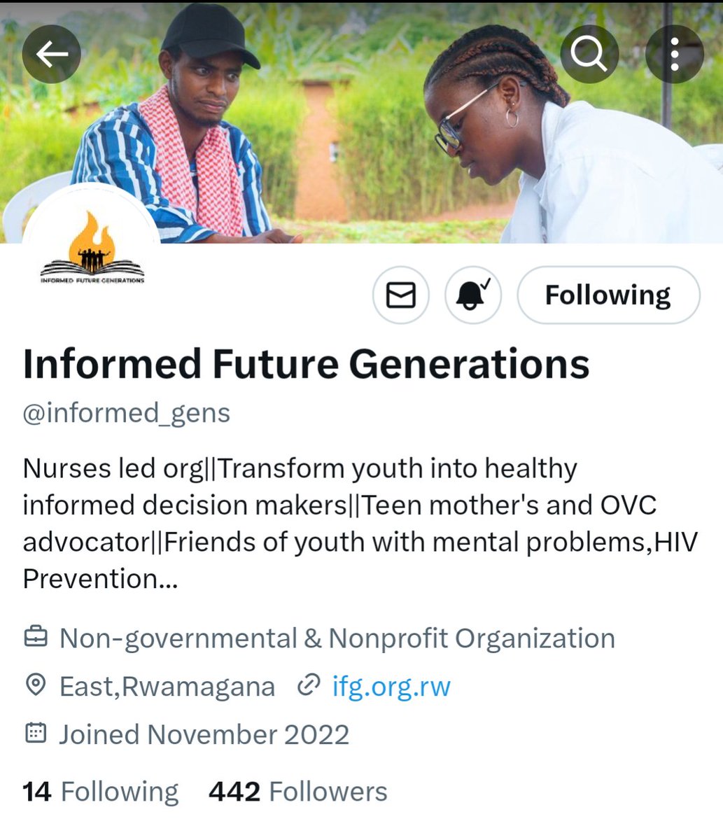 Are you interested in becoming a #healthy informed decision maker about your #SRHR, #HIV/#AIDS and #mentalhealth ?

Follow @informed_gens and #StayInformed  by #professional #nurses  about your #Health .
#GetTestedStayHealthy #NoOneIsImmune #LikeYourSister 
@PlanRwanda @ozonnia
