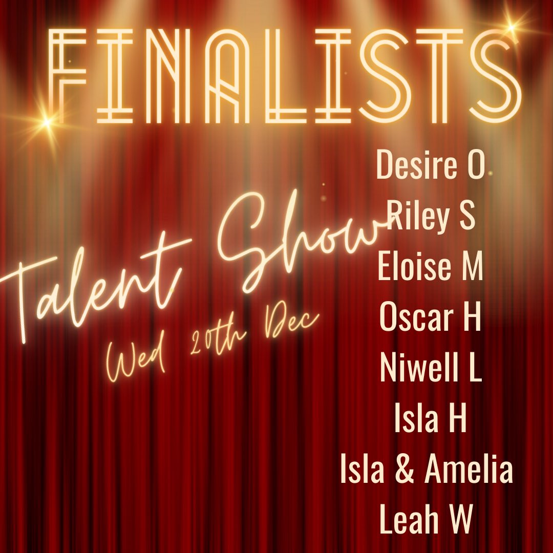 Following a successful week of auditions, we proudly introduce the HP's Got Talent finalists! They will be performing in the FINAL on Wednesday 20th December and what a final it is going to be! 🎟️ Our lucky audience members will be the pupils with the top percentage attendance.