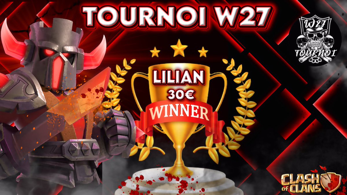 GG à Lilian qui remporte cette 2ème édition du Tournoi W27 et les 30€ 🔥🏆🎉
Si toi aussi tu souhaites participer à la prochaine édition, n'hésite pas à rejoindre notre discord, les inscriptions se font uniquement sur le serveur -> discord.com/invite/jv5AQGh…