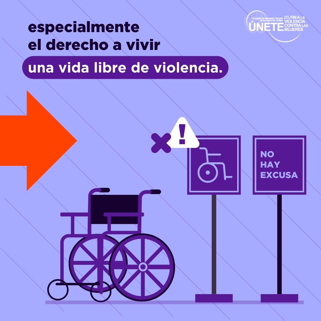 👩‍🦽 Las mujeres y niñas con discapacidad representan uno de los grupos poblacionales más heterogéneos, con vidas atravesadas por un sinfín de intersecciones y tienen los mismos derechos de vivir sus vidas libres de violencia. #NoHayExcusa #16Días
​ℹ️ bit.ly/DPcDX2