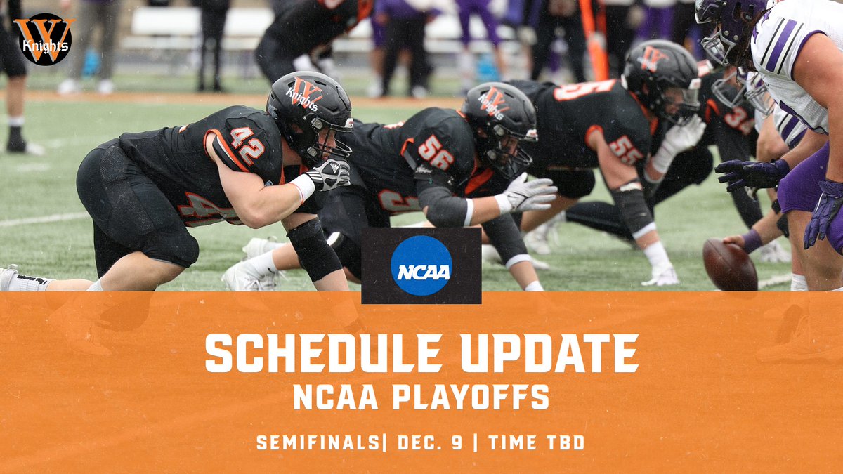 Schedule update!! 🚨     

No. 3/3 Wartburg will HOST No. 1/1 North Central in a NCAA Playoff semifinal game on Saturday, Dec. 9. 

Kickoff is TBD.

#d3fb