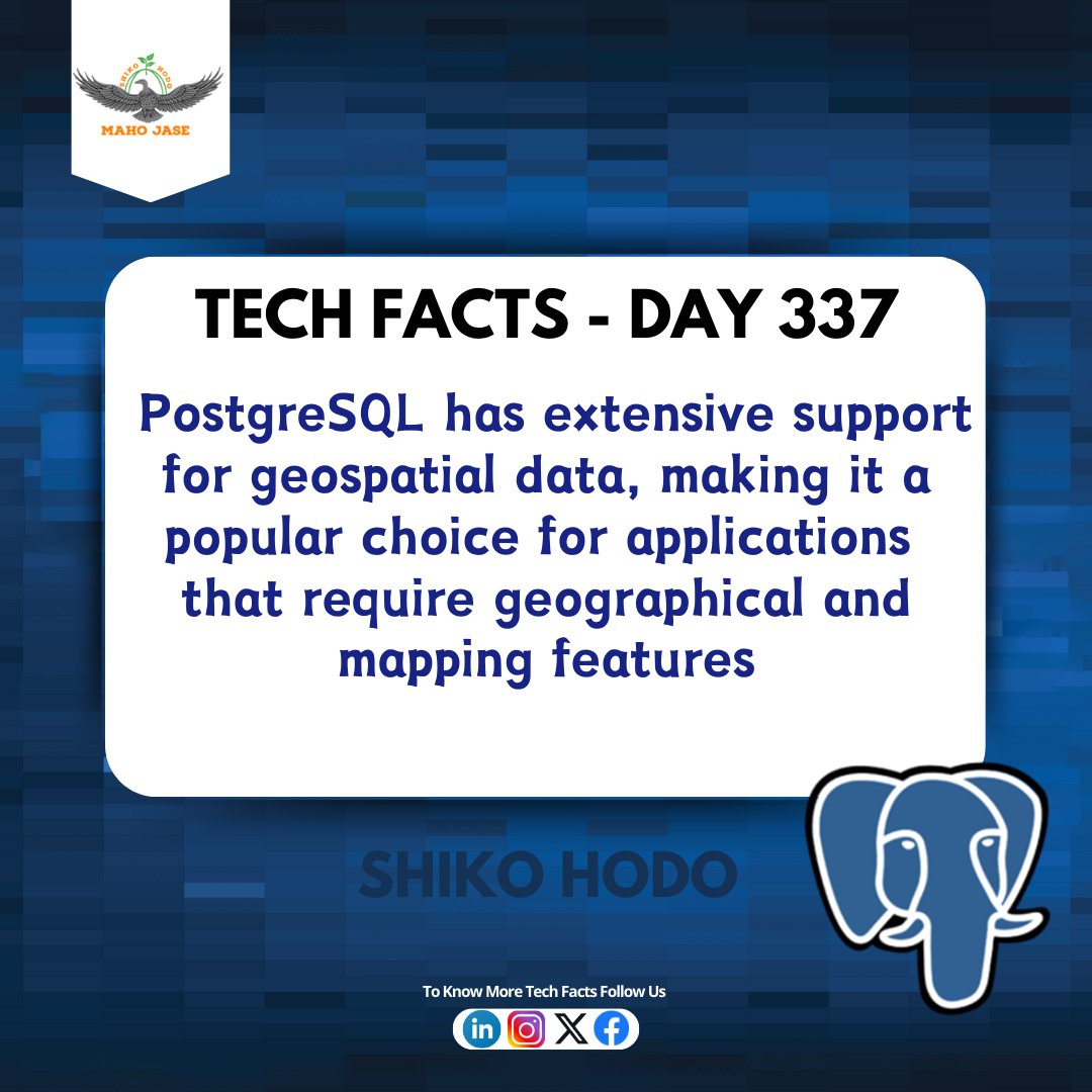 mahojase's tweet image. Tech Facts: Day 337

#postgressql #PostgreSQL #postgresscoding #SQL #technicalcourse #technology #Programming #postgressprofessional #TechCommunity #CodingLife #SoftwareEngineering #TechIndustry #softwarearchitectures #ProgrammingLanguages #dailytechfacts #mjit
