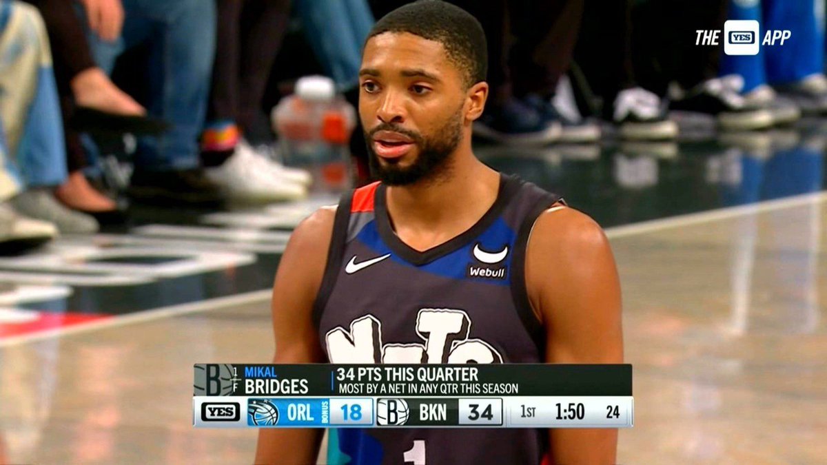 The Suns was really holding Mikal Bridges back

34 Points in a quarter 🤯