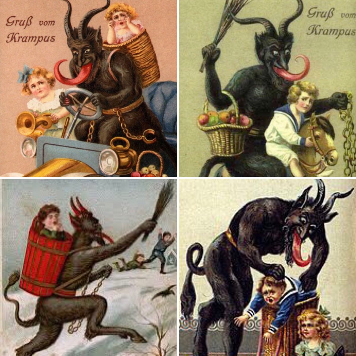 Hi all, a reminder that #FolkloreSunday is happening now, with the theme of: KRAMPUS & OTHER FRIGHTENING FIGURES! Bring your tweets to the hashtag for a retweet! See you soon! Maude xx