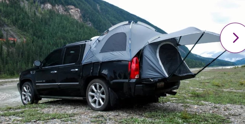 Thaaatguy1's tweet photo. @ridingslive @SawyerMerritt My Chevy Avalanche tent is only $300 and I can fit a queen size air mattress and utilize the radio, heat, and a/c of the truck in the tent. https://t.co/duspnM2sgz