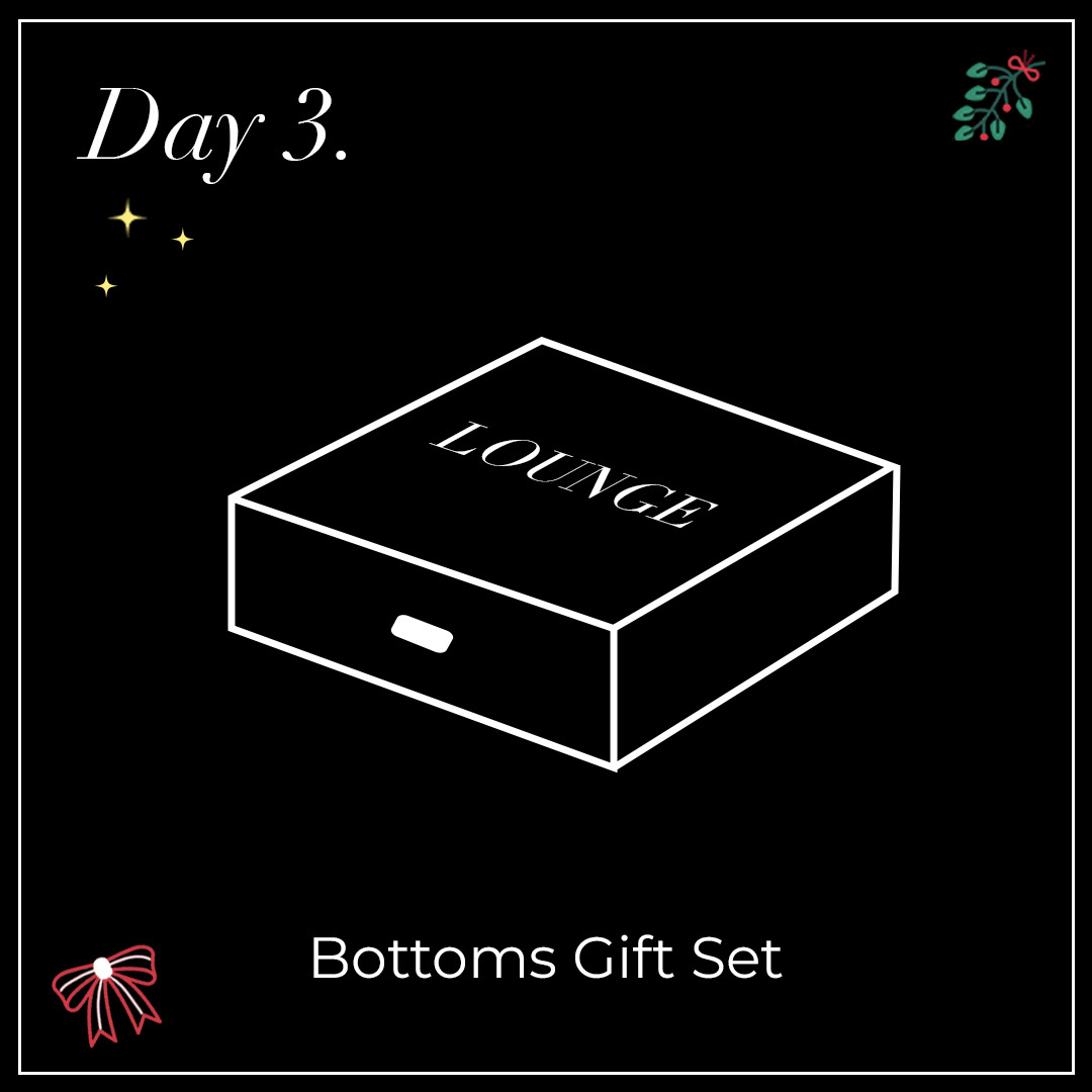 12 Days of Lounge-mas 🎄✨ It's day 3 and you could win a ✨mystery✨ Bottoms Gift Set 👀🎁 LIKE ❤️ & RETWEET ♻️ for your chance to WIN! P.S. new prizes and winners are announced every day #Loungemas