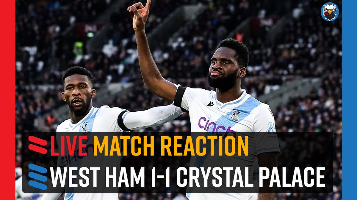 📹 WE ARE LIVE! We're reacting to the draw against West Ham in the Premier League 👉WATCH HERE: youtube.com/watch?v=AylQ7X… #CPFC #CrystalPalace