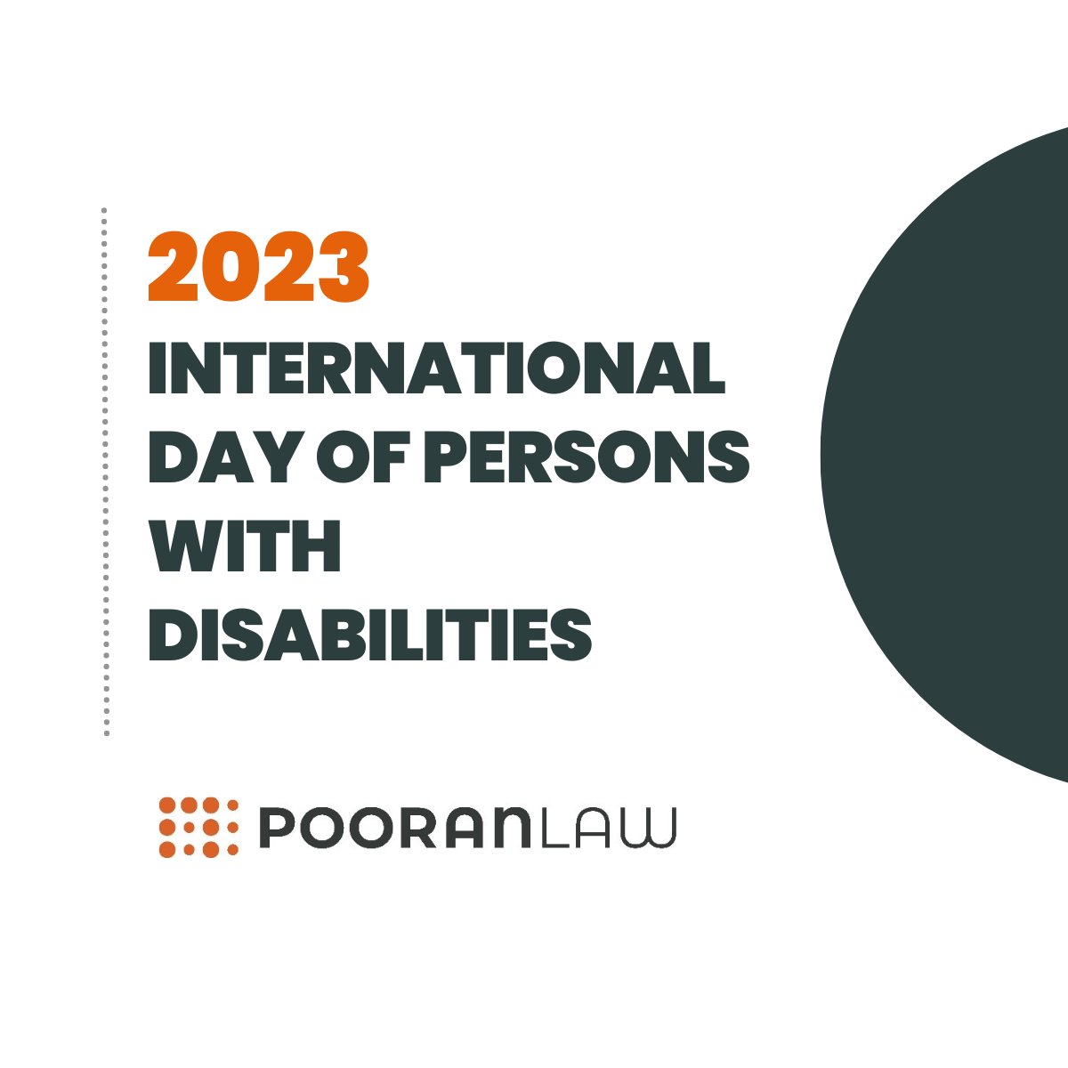 Today we celebrate International Day of Persons with Disabilities. We work alongside people, families &amp; agencies to lift barriers and find joint solutions in building more inclusive and equitable communities. #IDPWD2023 pooranlaw.com