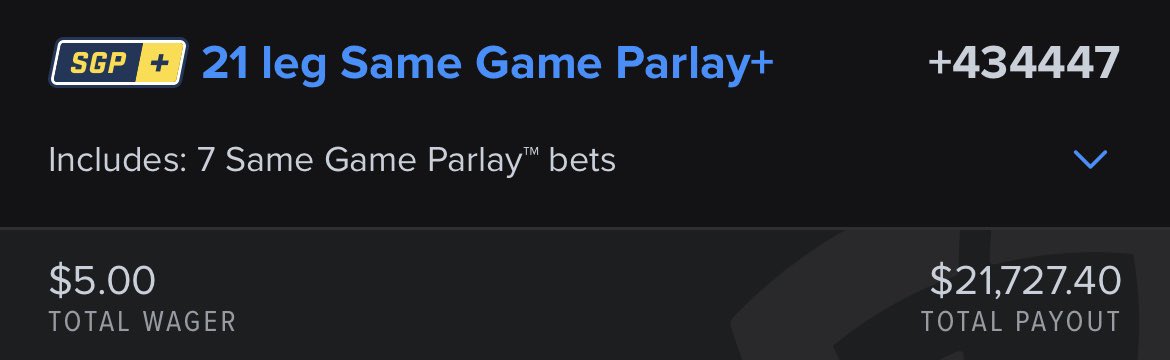 Early NFL slate is COOKED!! 👨‍🍳❤️

I can’t WAIT FOR THESE GAMES TO START!

21 LEGS, 7 GAMES, 3 PROPS IN EACH. NO BUMS!!

1237 RTs &amp; likes and it’s RELEASED!!