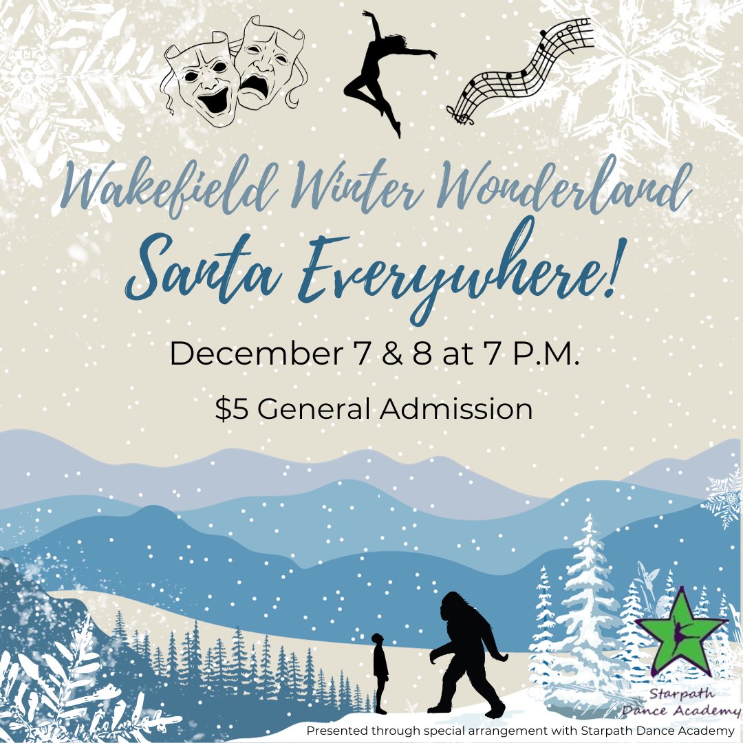 Wakefield Winter Wonderland is back this year on Dec. 7 &amp; 8, for only $5! Come and follow the story of Charlie through this mixture of acting, dancing, and music! Tickets can be found on GoFan or through the link in our bio!❄️❄️