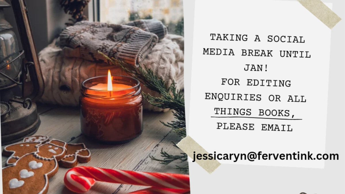 Jessica Ryn (@jessryn1) on Twitter photo I'm having a social media break from all platforms until Jan 24! For editing enquiries or all things books and proofs, please email jessicaryn@ferventink.com
Wishing you all a happy festive season! 💕❤🎉🌲 I'm having a social media break from all platforms until Jan 24! For editing enquiries or all things books and proofs, please email jessicaryn@ferventink.com
Wishing you all a happy festive season! 💕❤🎉🌲