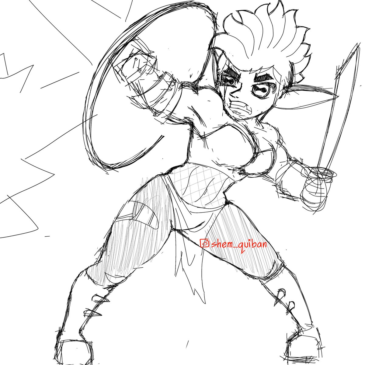 Sketch for my Goblin Warrior oc.
#oc #sketch #wip #digital #art #digitalart #warrior #goblin #goblinwarrior #female #warriorgoblin