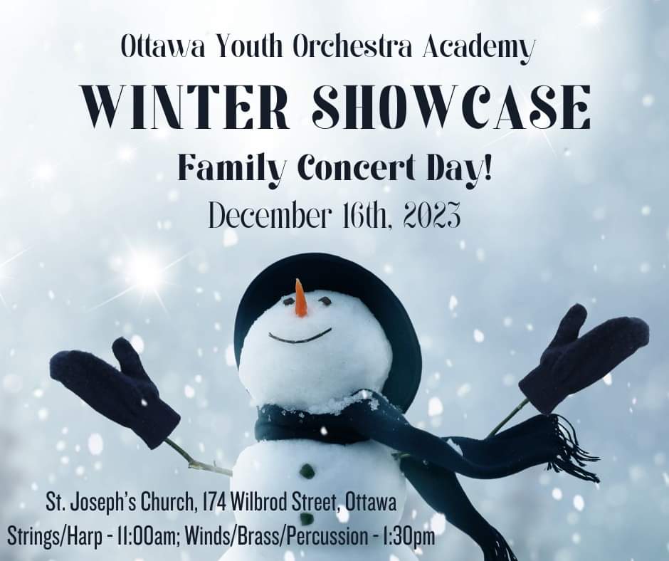 Our concert featuring our small ensembles is on December 16th.  One ticket is good for both shows!  Come on out and support our young musicians at this wonderful winter showcase at St. Joseph's Church!